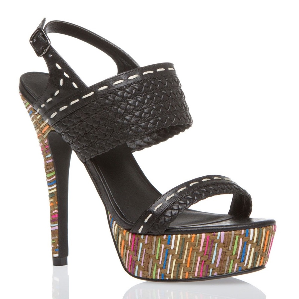 SHOEDAZZLE BRUCIL multi color stitched heels